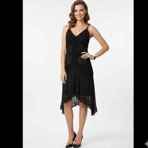 Nwt $328 SUE WONG Black Halter Evening Dress Sz 8